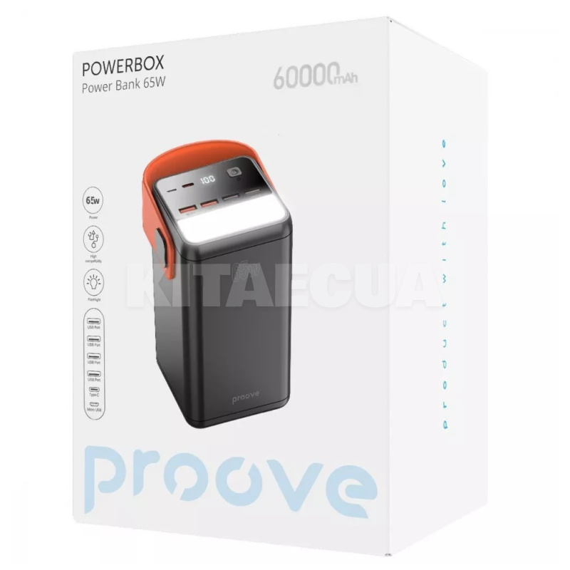 Повербанк Powerbox 60000mAh 65W чорний PROOVE (589950001) - 5
