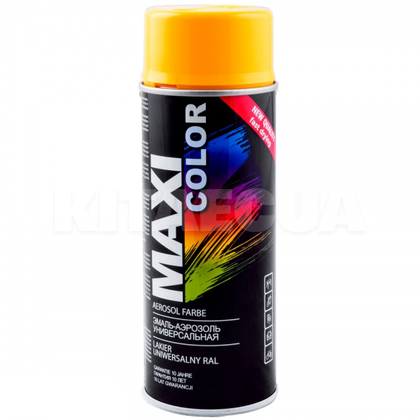 Краска-эмаль транспортно-желтая 400мл универсальная декоративная MAXI COLOR (MX1023)