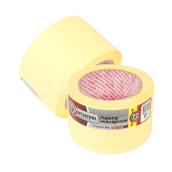 Малярная лента 72 мм x 40 м желтая Intertool (DM-7240)