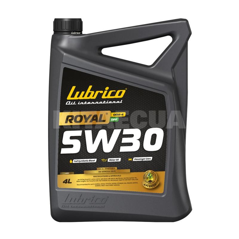 Масло моторное синтетическое 4л 5W-30 ROYAL OEM-4 DPF LUBRICO (L-1004-10100040)