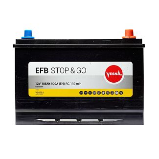 Аккумулятор автомобильный 105Ач 900А "+" справа Vesna