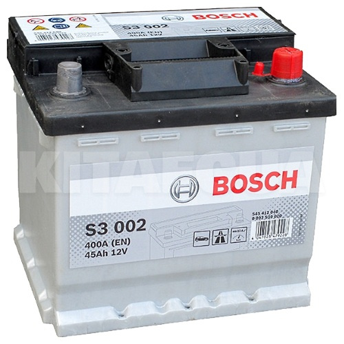 Акумулятор автомобільний 45Ач 400А "+" праворуч Bosch (0092S30020)