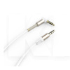 Кабель mini Jack 3.5 mm - mini Jack 3.5 mm 1.5м белый пружина VITOL (AUX spring Wh)