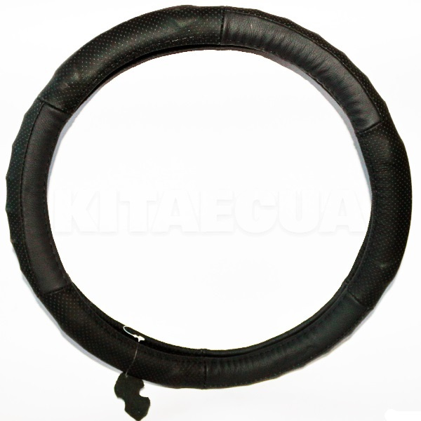 Чехол на руль M (37-39 см) черный натуральная кожа inDrive (28096)