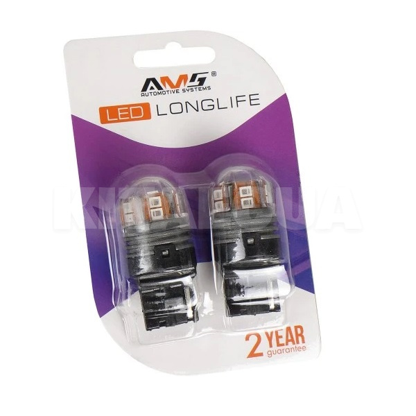 Светодиодная лампа 12V W21W 1300K (компл.) AMS (41313) - 2