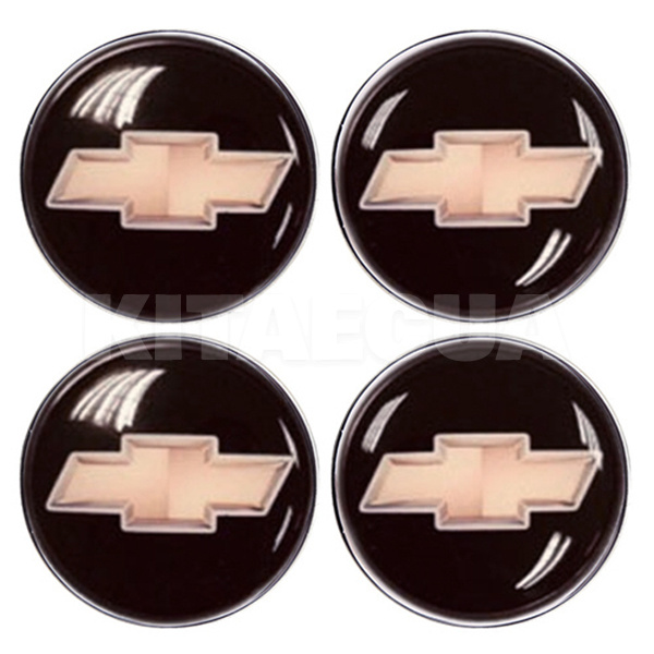 Заглушка колесного диска CHEVROLET 60x55 черный ABS пластик 4шт. (105138)