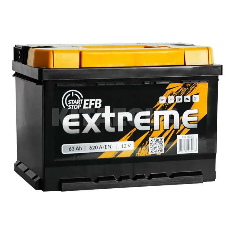Аккумулятор автомобильный 63Ач 620А "+" справа EXTREME (EXT 6CT-63(0) EFB)