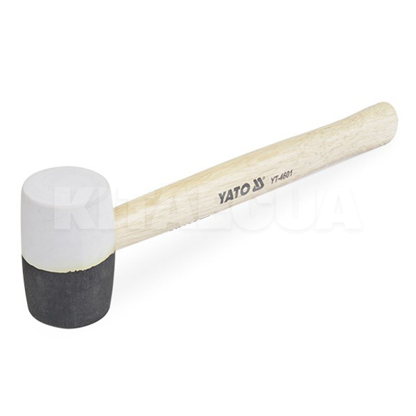 Киянка резиновая черно-белая 340гр ручка из дерева YATO (YT-4601)