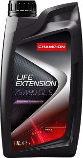 Масло трансмиссионное полусинтетическое 1л 75W-90 LIFE EXTENSION Champion