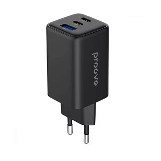 Зарядное устройство 65W 2Type-C+USB Pocket GaN черное PROOVE