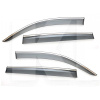 Дефлектори вікон (Вітровики) з хром молдингом на Volvo XC90 (2015-2016) нерж. смуга 4 шт. BNK (BVLXC91523-W/S)