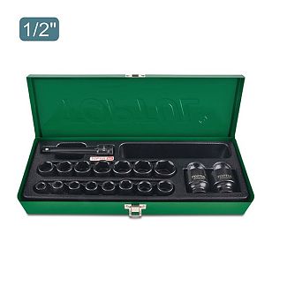 Набор головок ударных 10-32мм 1/2" 10-32мм + удлинитель 18 предметов TOPTUL