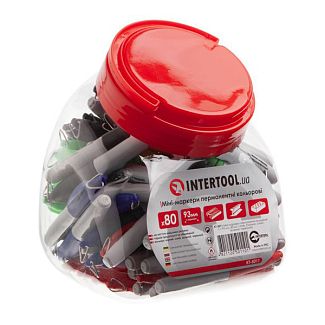 Міні-маркери перманентні кольорові 93 мм 80 шт Intertool