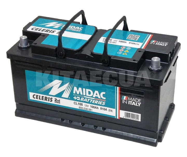 Аккумулятор автомобильный 100Ач 810А "+" справа MIDAC (600.038.081) - 2