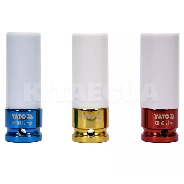 Набір головок 6-гранних CrMo 1/2" 3шт. YATO (YT-1056) - 3