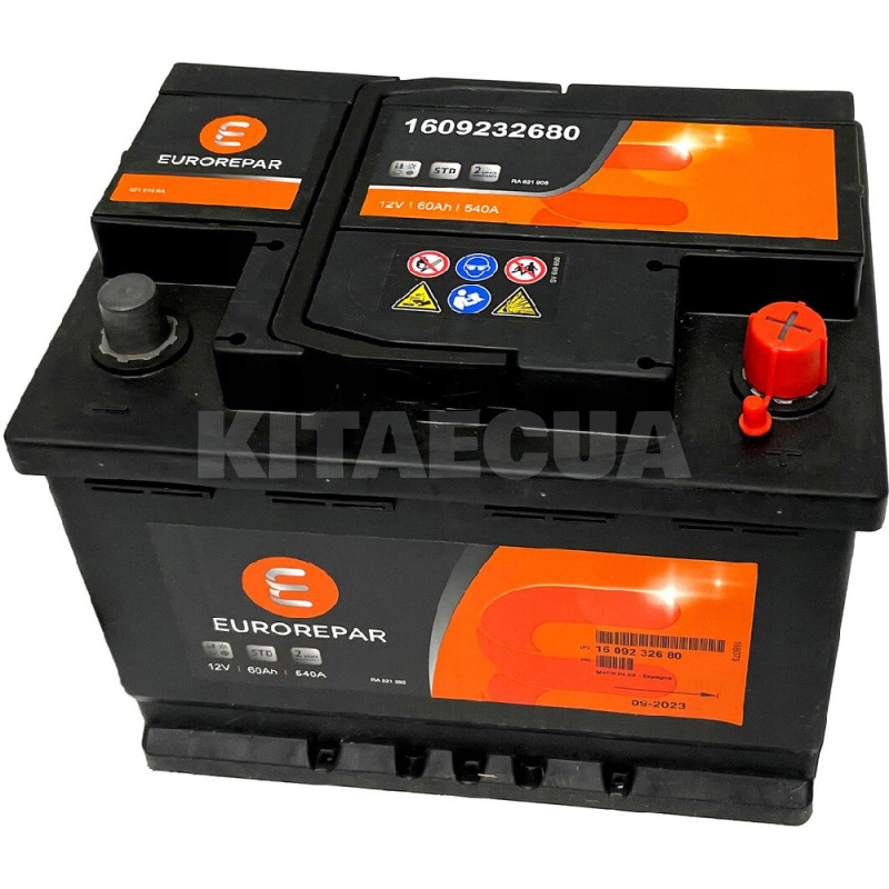 Акумулятор автомобільний 60Ач 540А "+" праворуч EUROREPAR (1609232680)