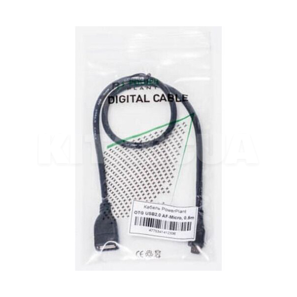 Кабель USB - microUSB AF 0.5м черный PowerPlant (KD00AS1233) - 2
