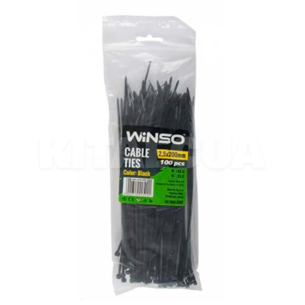 Стяжки чорні пластикові 200 х 2.5 мм 100 шт. Winso (225200)