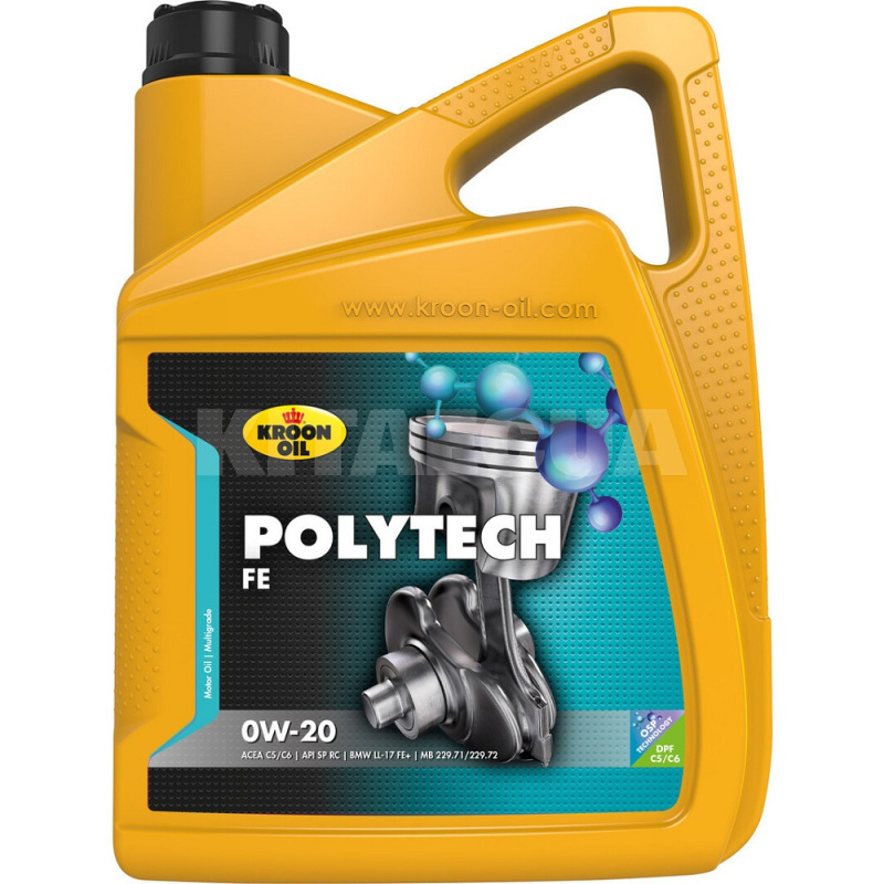 Масло моторное синтетическое 5л 0W-20 PolyTech FE KROON OIL (KL 37569)
