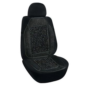 Накидка на сиденье черная массажер (круглая косточка) 47х100 VITOL