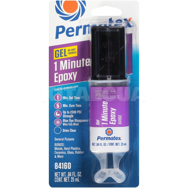 Клей двокомпонентний епоксидний 60 Second General Purpose Epoxy 60-023 25мл Permatex (84160)