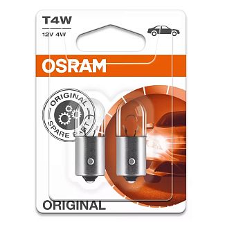 Лампа розжарювання 12V 4W T4W BA9s (2 шт) Original Osram