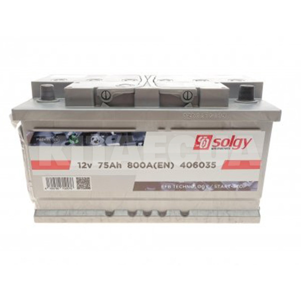 Аккумулятор автомобильный 75Ач 800А "+" справа Solgy (406035)