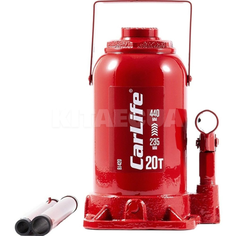 Домкрат гидравлический бутылочный 20т (235мм-440мм) CARLIFE (BJ420)