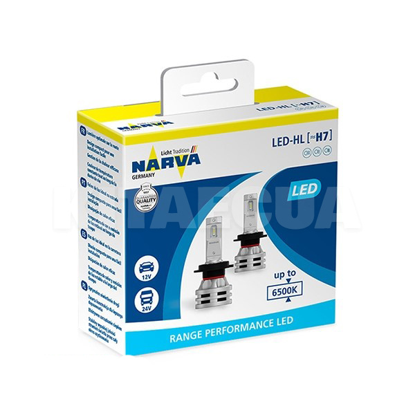 LED лампа для авто H7 PX26d 24W 6500K NARVA (18033)