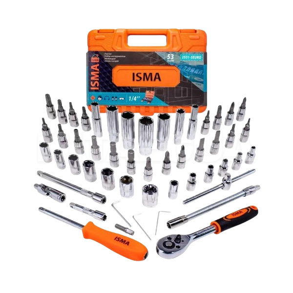 Набір інструментів 1/4" 53 предмети ISMA (IS-2531-5 EURO) - 2