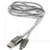 Кабель USB microUSB 1м сірий PowerPlant (KD00AS1287)