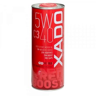 Масло моторное синтетическое 1л 5W-40 C3 Red Boost XADO