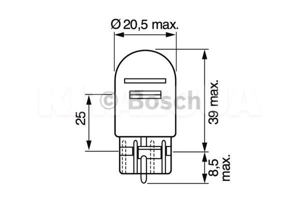 Лампа розжарювання 12V 21/5W W3x16q Pure light Bosch (BO 1987302252) - 2