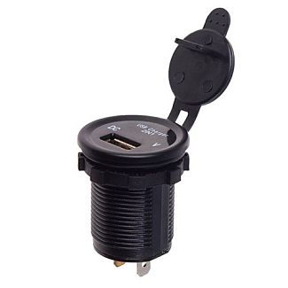 Автомобільний зарядний пристрій 12/24 В 2.1 а з вольтметром зелене підсвічування VITOL