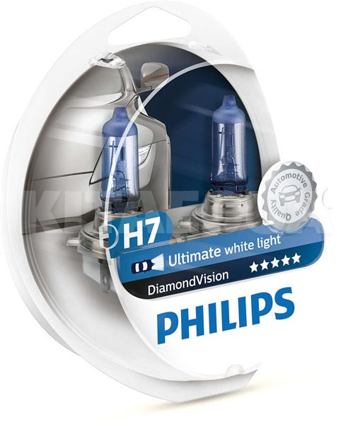 Галогенні лампи H7 55W 12V Diamond Vision комплект PHILIPS (PS 12972 DV S2) - 4