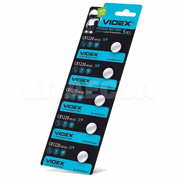 Батарейка литиевая 3.0 в CR1220 BLISTER CARD 5 шт. VIDEX (CR1220 5pc)