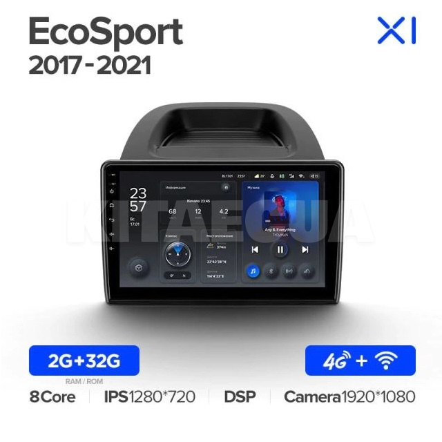 Штатная магнитола X1 2+32Gb 10" Ford EcoSport 2017-2023 Teyes (37831) - 3