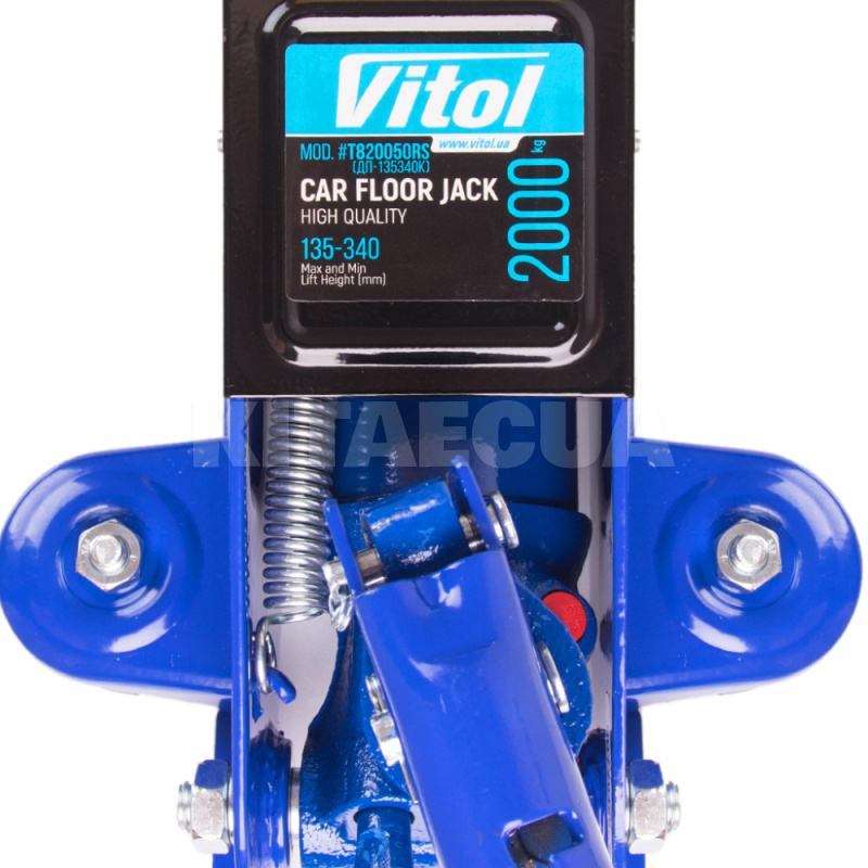 Домкрат гідравлічний підкатний до 2т (135мм-340мм) з кейсом та поворотною ручкою VITOL (ДП-135340К) - 3