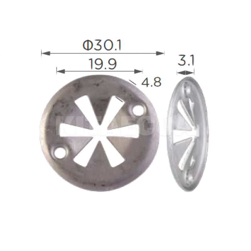 Шайба 30мм на VW / Audi / Seat / Skoda / Ford (компл 10 шт) Clipss (1116) - 3
