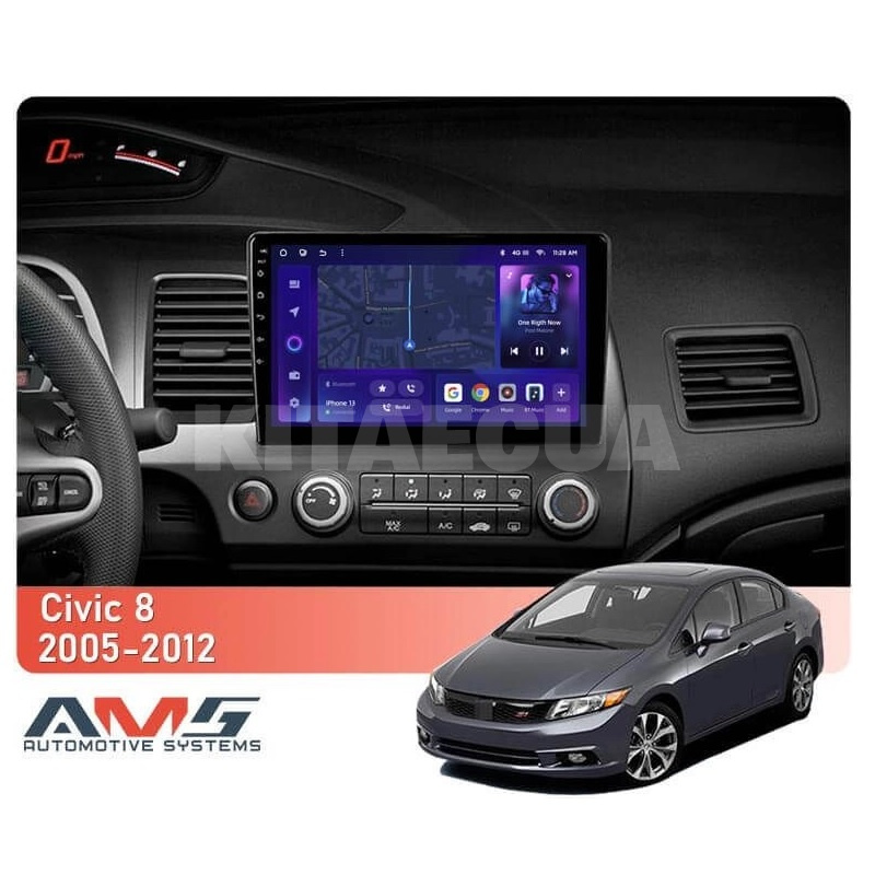 Штатна магнітола MOSS M3 4+32 ГБ 10" Honda Civic 8 FN 2005-2012 AMS (50809) - 2