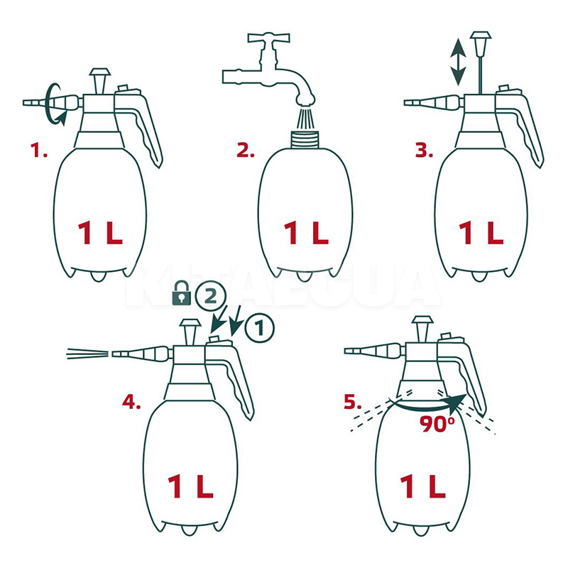 Опрыскиватель садовый механический 1 л VERTO (TP15G501) - 2