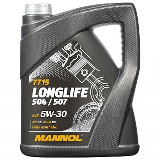 Масло моторне синтетичне 5л 5W-30 Longlife 504/507 Mannol