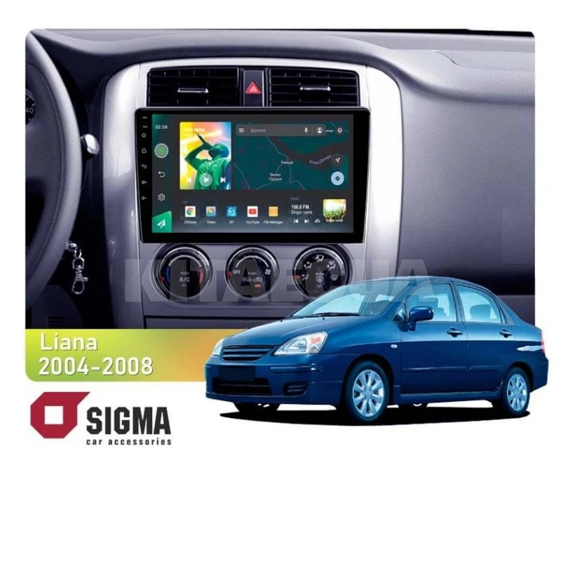 Штатная магнитола X9464 4+64 ГБ 9" Suzuki Liana 1 2004-2008 SIGMA4car (33821)