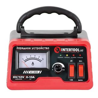 Зарядное устройство для аккумулятора 6В/12В 10А 120Ач Intertool