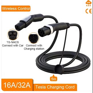 Зарядный кабель для электромобиля Feyree 7.4 кВт 32А 1-фаза 5м Type 2 (станция) - Tesla (американско FEYREE