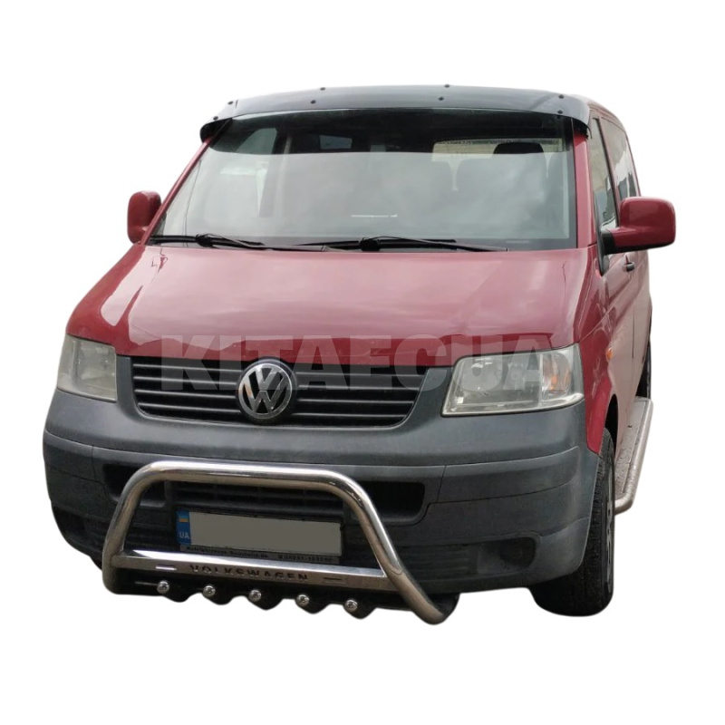 Кенгурятник WT003 Volkswagen T5 Transporter 2003-2010 60мм нержавеющая сталь с надписью CAN (dug739002) - 3