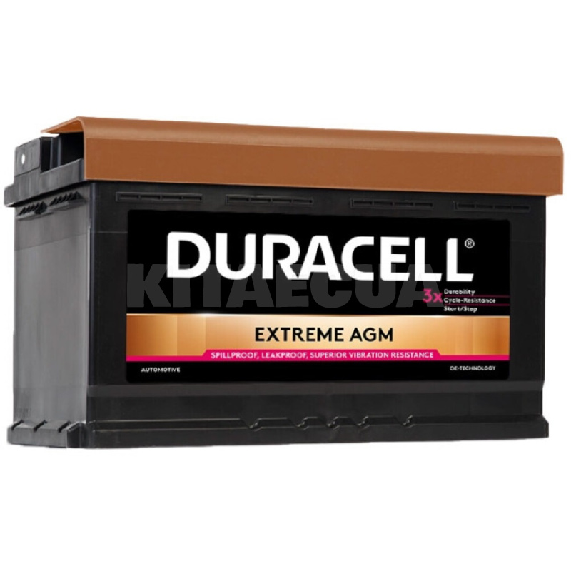 Аккумулятор автомобильный Extreme AGM 80Ач 800А "+" справа DURACELL (DE80AGM)