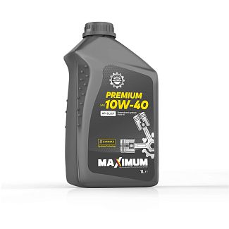 Масло моторное полусинтетическое 1л 10W-40 Premium SL/CF MAXIMUM