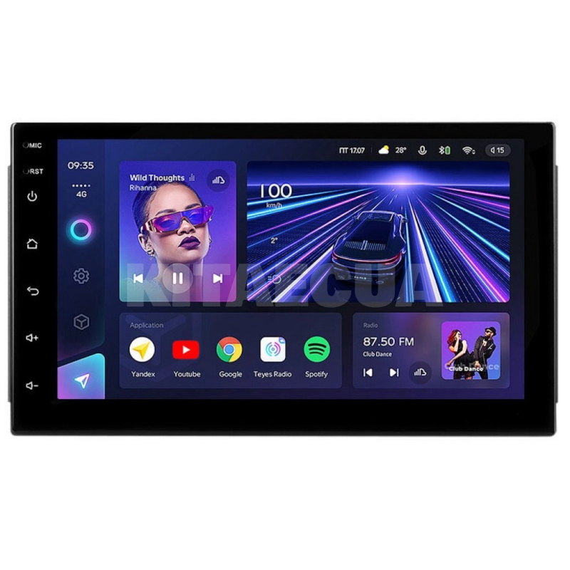 Автомагнитола 2DIN 4x50W 7" QLED дисплеем c изменяемой подсветкой Teyes (73123)