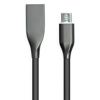 Кабель USB microUSB 2.4А 2 м чорний PowerPlant